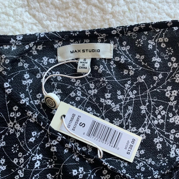 Nwt  Max Studio Printed Flutter Sleeve Tie Waist - Picture 10 of 16